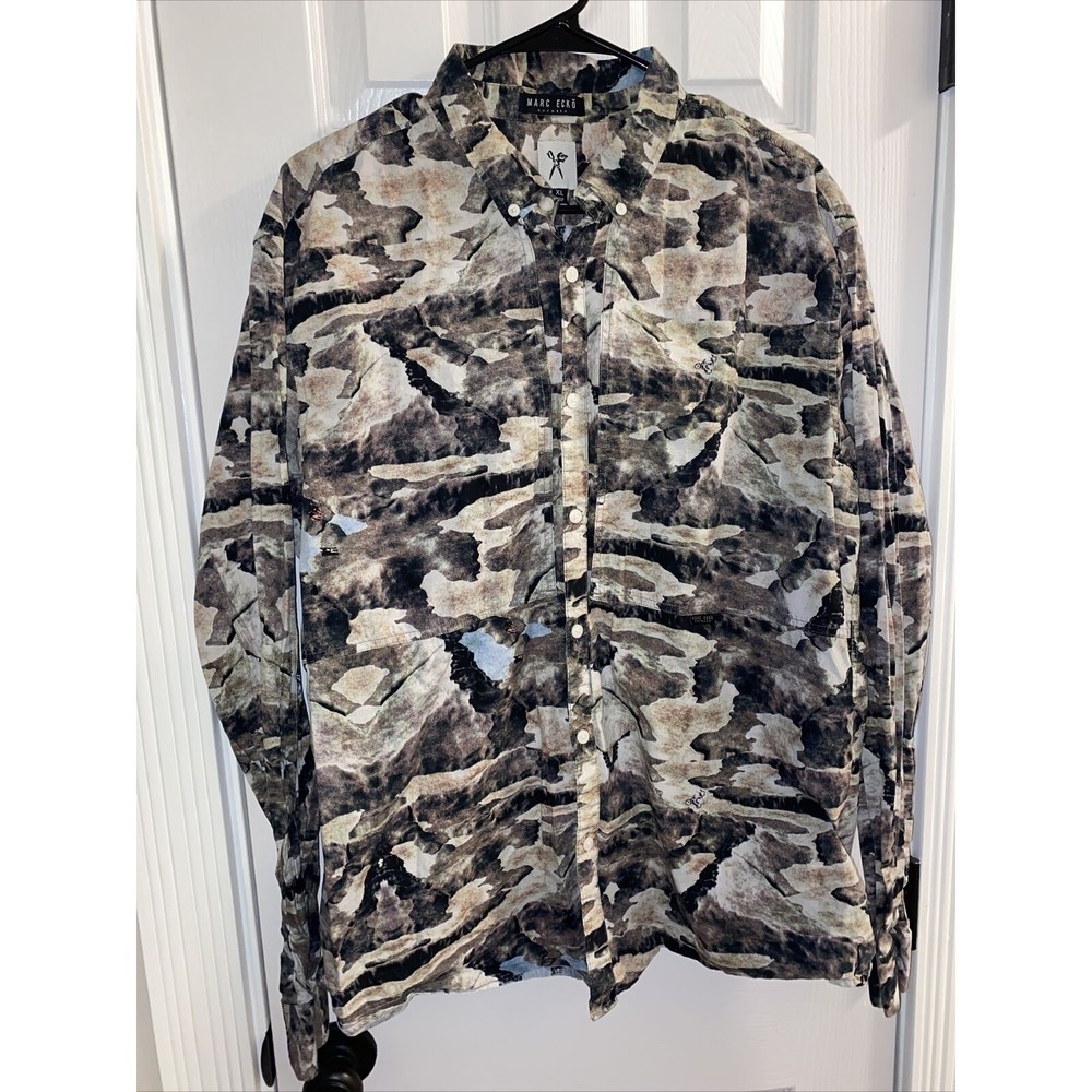 Marc Ecko Cut & Sew Long Sleeve Button Shirt XL Outdoor Style
